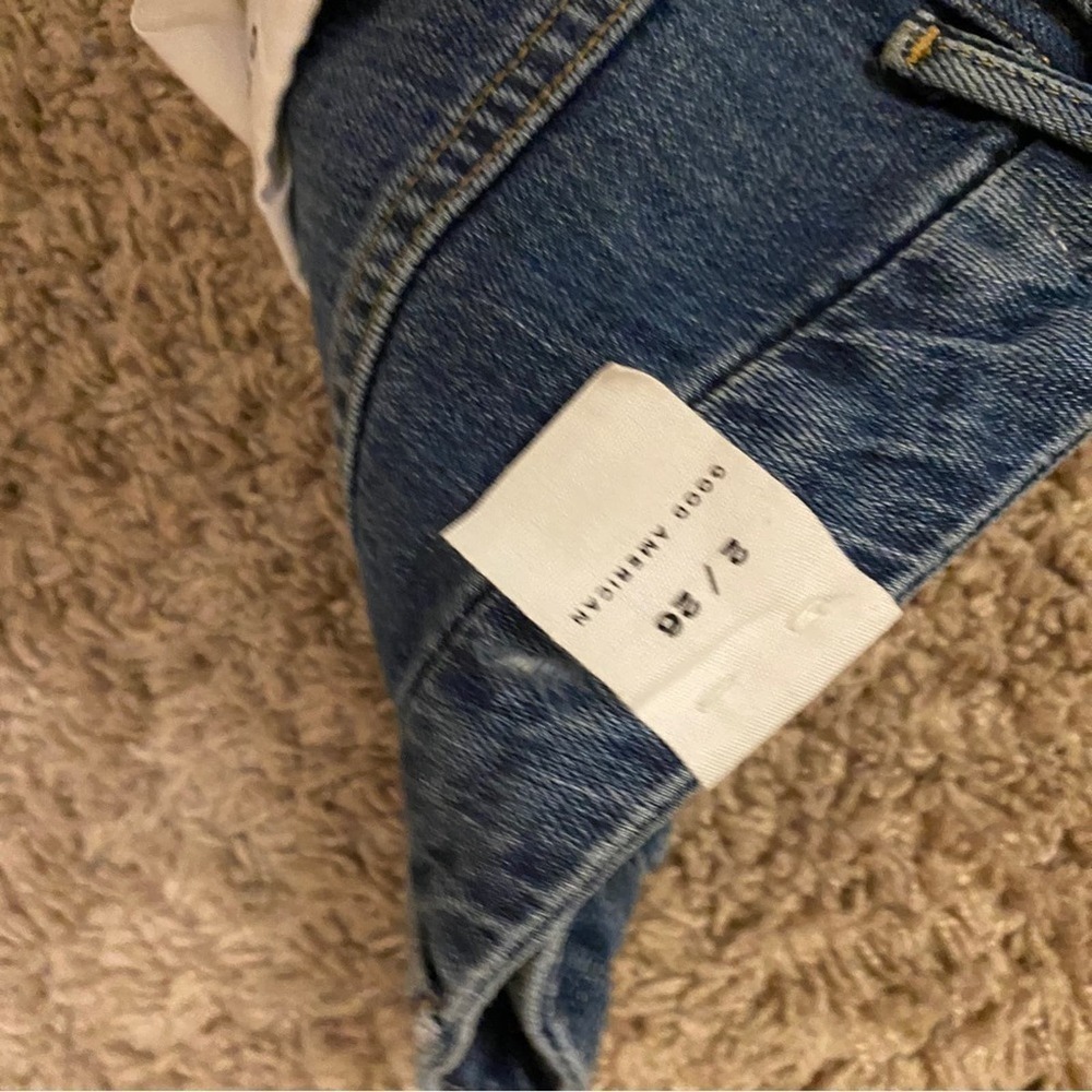good american split hem button fly straight leg j… - image 4